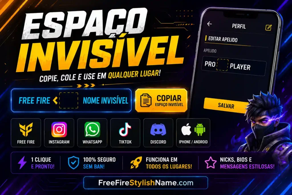 Espaço Invisível (ㅤ) - Letra Invisível Copiar e Colar 1 espaço invisível